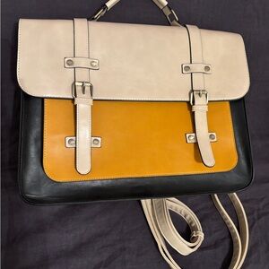 Elegant Cream, Orange, and Black Men's Backpack